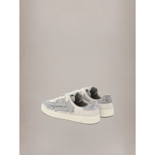 Amiri Glitter Pacific Bones Sneakers in Silver Grey, view 4 | Sneakers | Luxury Shoes 