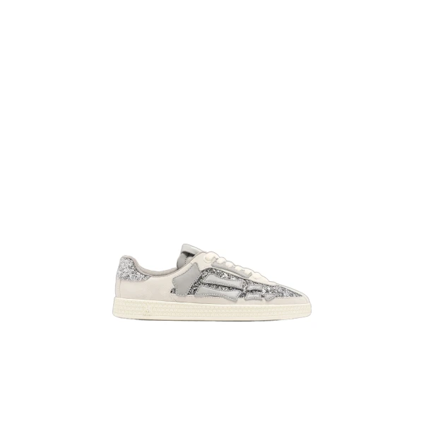 Amiri Glitter Pacific Bones Sneakers in Silver Grey | Sneakers | Luxury Shoes 