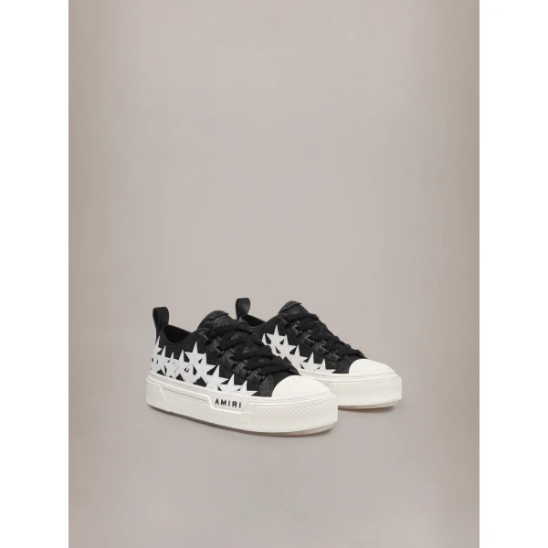 Amiri Glitter Stars Court Low Sneakers in Black, view 2 | Sneakers | Luxury Shoes 