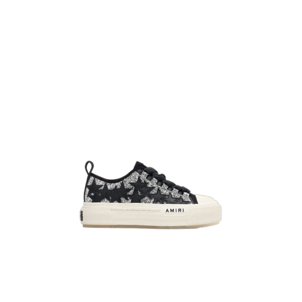 Amiri Glitter Stars Court Low Sneakers in Grey | Sneakers | Luxury Shoes 