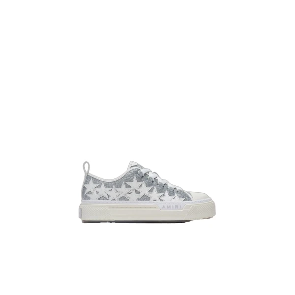Glitter Stars Court Low Sneakers in Silver