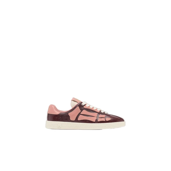Amiri Lizard Embossed Pacific Bones Sneakers in Plum | Sneakers | Luxury Shoes 