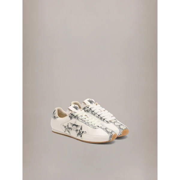 Amiri Lizard Embossed Pacific Flat Sneakers in Alabaster, view 2 | Sneakers | Luxury Shoes 