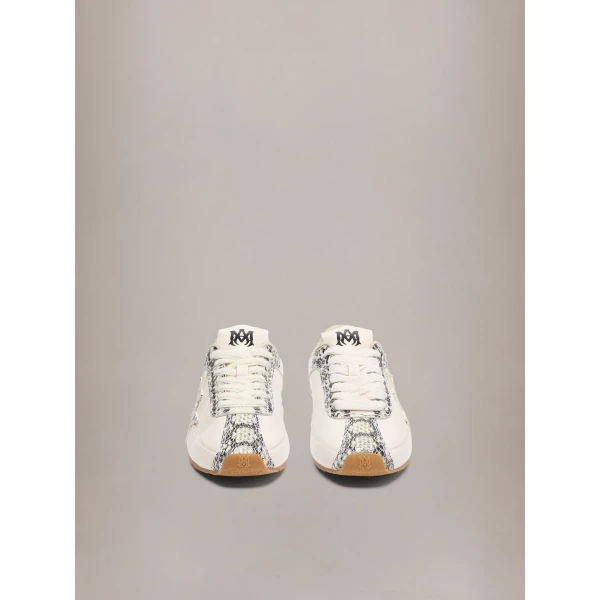 Amiri Lizard Embossed Pacific Flat Sneakers in Alabaster, view 3 | Sneakers | Luxury Shoes 