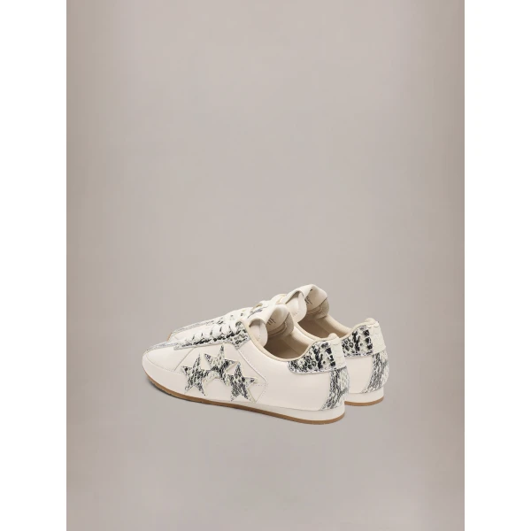 Amiri Lizard Embossed Pacific Flat Sneakers in Alabaster, view 4 | Sneakers | Luxury Shoes 