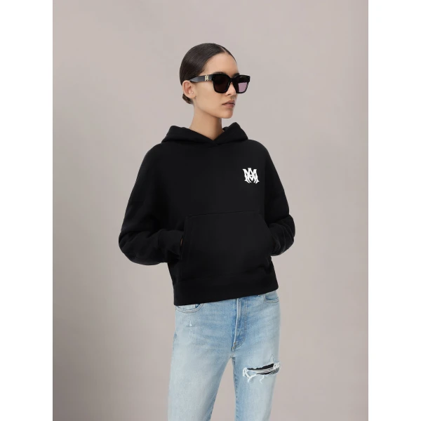 Amiri MA Core Logo Hoodie in Black, view 3 | Hoodies | Luxury Shoes 