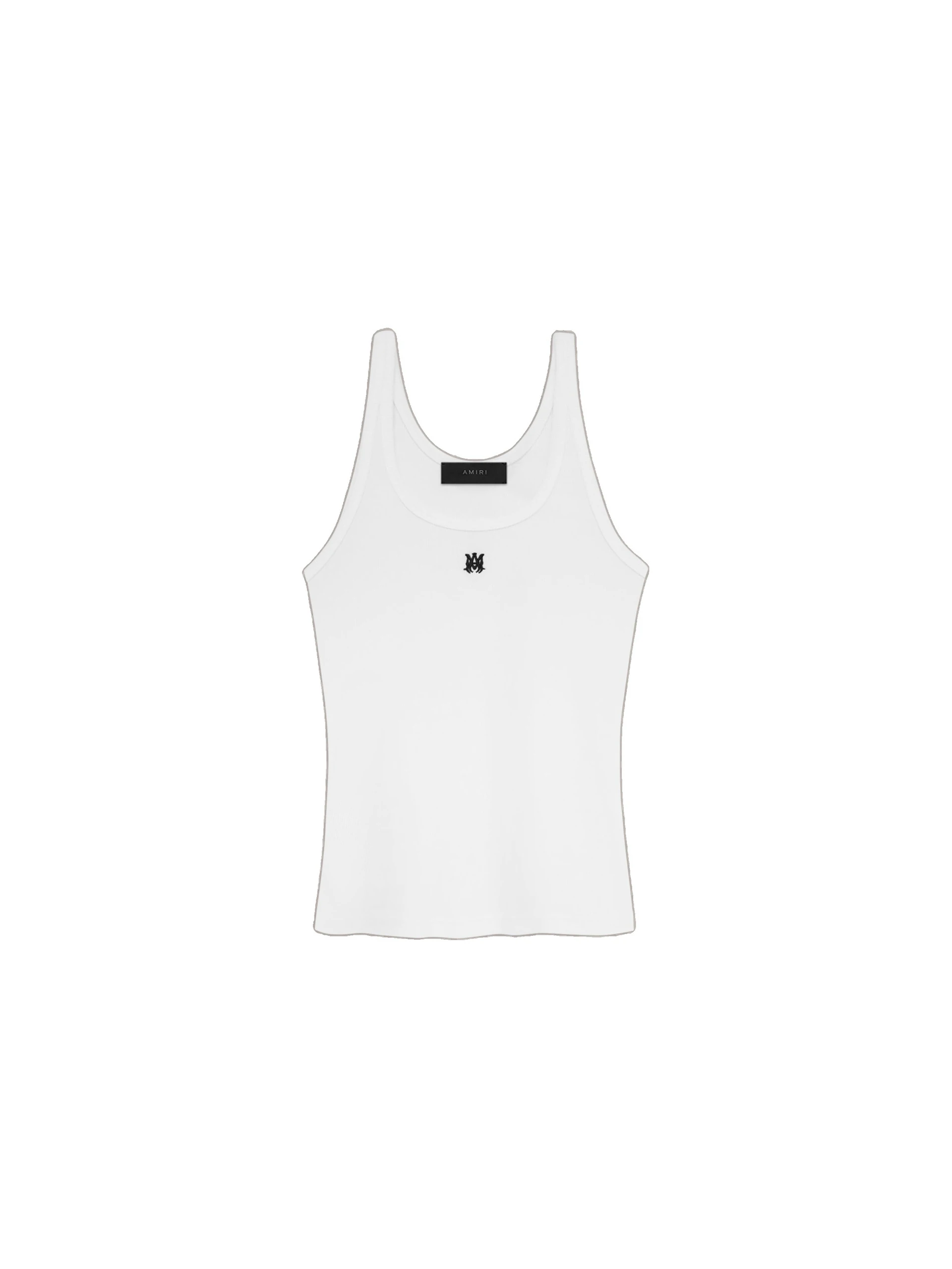Amiri MA Embroidered Ribbed Tank in White Amiri MA Embroidered Ribbed Tank in White | Sleeveless | Luxury Shoes