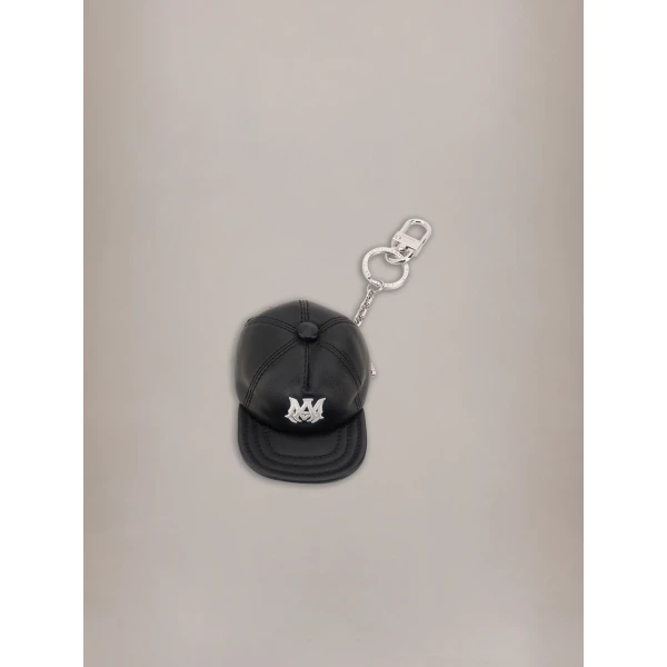 Amiri MA Hat Keychain in Black, view 2 | Bag charms | Luxury Shoes 