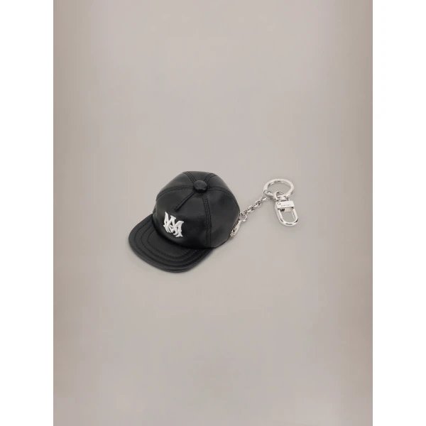 Amiri MA Hat Keychain in Black, view 4 | Bag charms | Luxury Shoes 