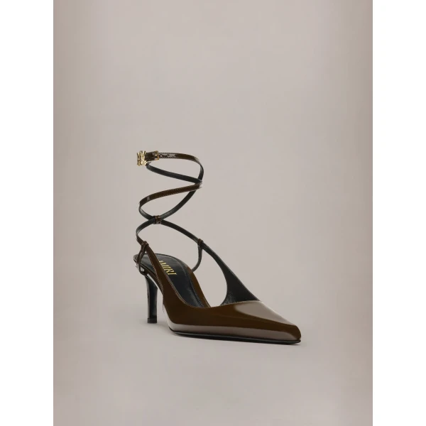 Amiri MA Kitten Heel in Chocolate, view 2 | Heels | Luxury Shoes 