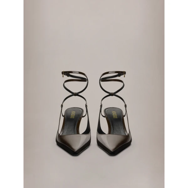 Amiri MA Kitten Heel in Chocolate, view 3 | Heels | Luxury Shoes 