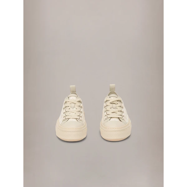 Amiri MA Quad Canvas Court Low Sneakers in Alabaster, view 3 | Sneakers | Luxury Shoes 