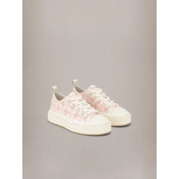 Amiri MA Quad Canvas Court Low Sneakers in Garden Rose, view 2 | Sneakers | Luxury Shoes 