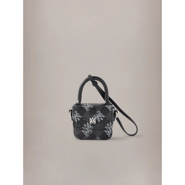 Amiri MA Quad Canvas MA Charm in Black, view 2 | Bag charms | Luxury Shoes 