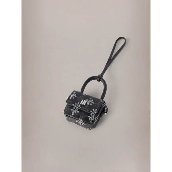 Amiri MA Quad Canvas MA Charm in Black, view 3 | Bag charms | Luxury Shoes 