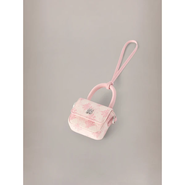 Amiri MA Quad Canvas MA Charm in Pink, view 3 | Bag charms | Luxury Shoes 