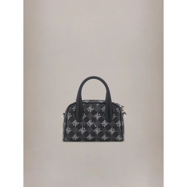 Amiri MA Quad Canvas Micro Bowling Bag in Black, view 2 | Mini Bags | Luxury Shoes 