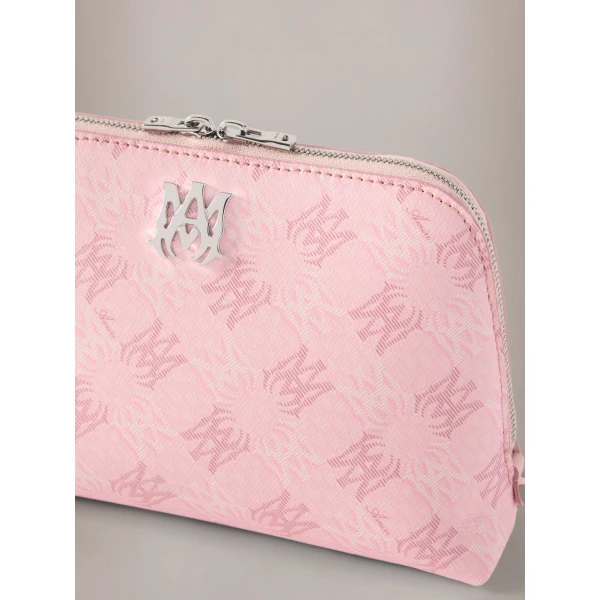 Amiri MA Quad Canvas Micro Cosmetic Bag in Pink, view 3 | Wallets & Purses | Luxury Shoes 