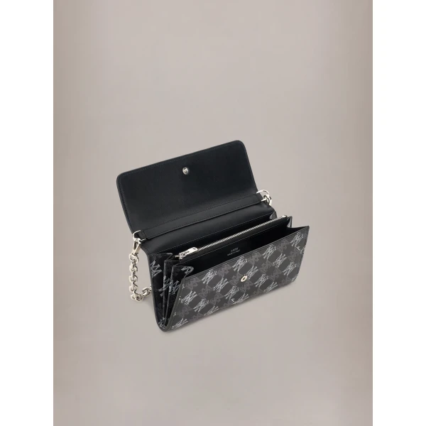 Amiri MA Quad Canvas Wallet On Chain in Black, view 3 | Wallets & Purses | Luxury Shoes 