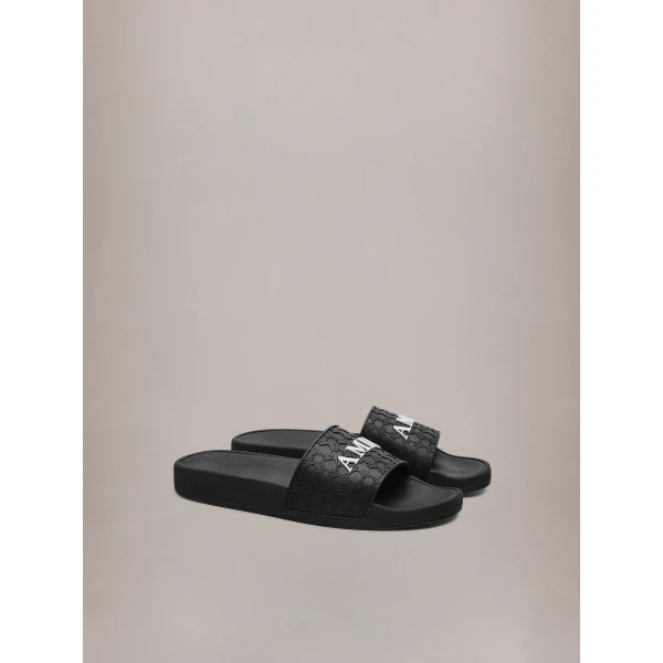 Amiri MA Quad Pool Slide in Black, view 2 | Flip Flops & Slides | Luxury Shoes 