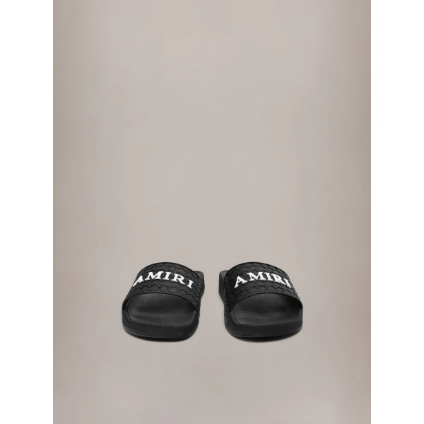 Amiri MA Quad Pool Slide in Black, view 3 | Flip Flops & Slides | Luxury Shoes 