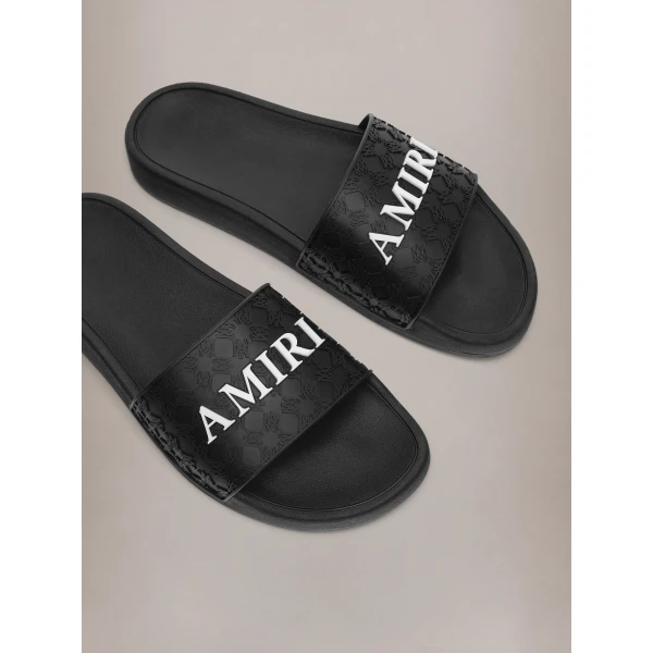 Amiri MA Quad Pool Slide in Black, view 5 | Flip Flops & Slides | Luxury Shoes 