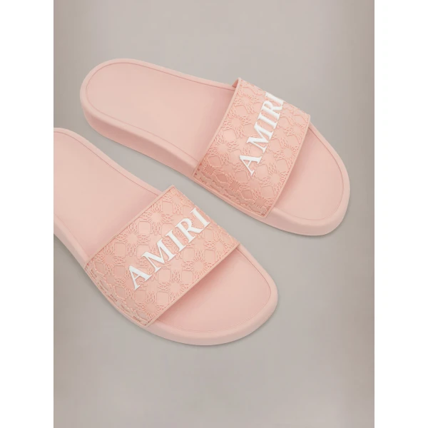 Amiri MA Quad Pool Slide in Evening Sand, view 5 | Flip Flops & Slides | Luxury Shoes 