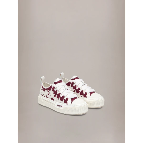 Amiri MA Quad Stars Court Low Sneakers in Aged Port, view 2 | Sneakers | Luxury Shoes 