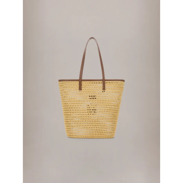 Amiri MA Raffia Tote in Natural, view 2 | Totes & Top-Handle Bags | Luxury Shoes 