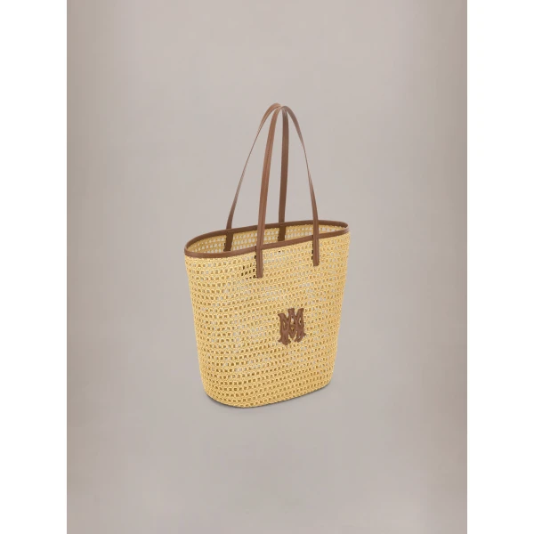 Amiri MA Raffia Tote in Natural, view 3 | Totes & Top-Handle Bags | Luxury Shoes 