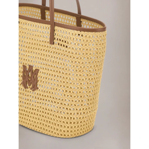 Amiri MA Raffia Tote in Natural, view 4 | Totes & Top-Handle Bags | Luxury Shoes 
