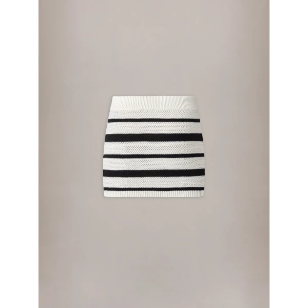 Amiri MA Striped Mini Skirt in Black Alabaster, view 2 | Mini Skirts | Luxury Shoes 