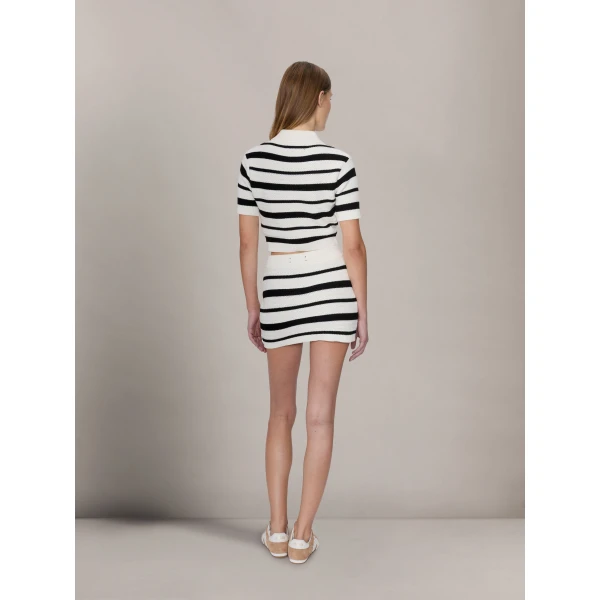 Amiri MA Striped Mini Skirt in Black Alabaster, view 5 | Mini Skirts | Luxury Shoes 