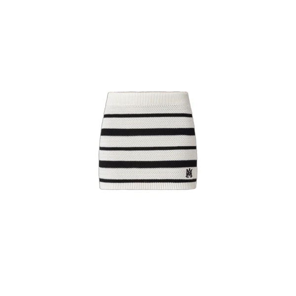 MA Striped Mini Skirt in Black Alabaster