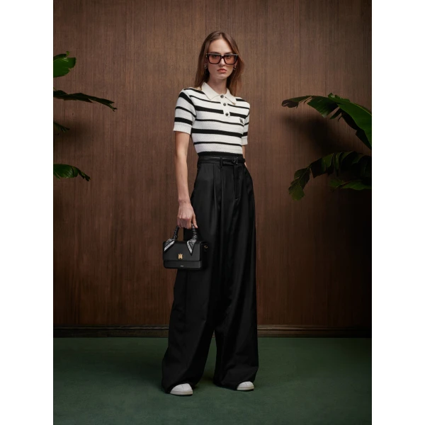 Amiri MA Striped Polo in Black Alabaster, view 3 | Tops | Luxury Shoes 