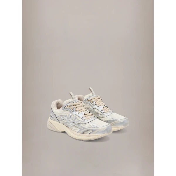 Amiri Metallic M-Tech Sneakers in White Silver, view 2 | Sneakers | Luxury Shoes 