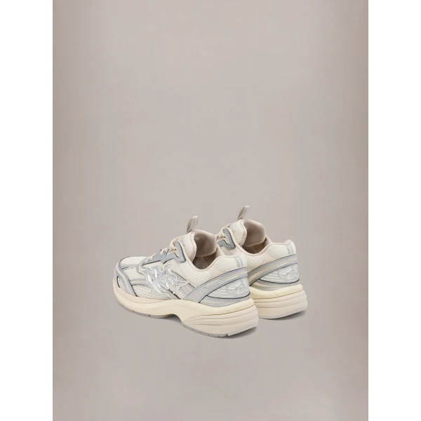 Amiri Metallic M-Tech Sneakers in White Silver, view 4 | Sneakers | Luxury Shoes 