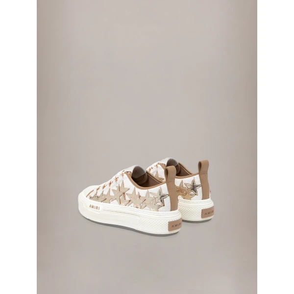 Amiri Metallic Stars Court Low Sneakers in Dark Brown, view 4 | Sneakers | Luxury Shoes 