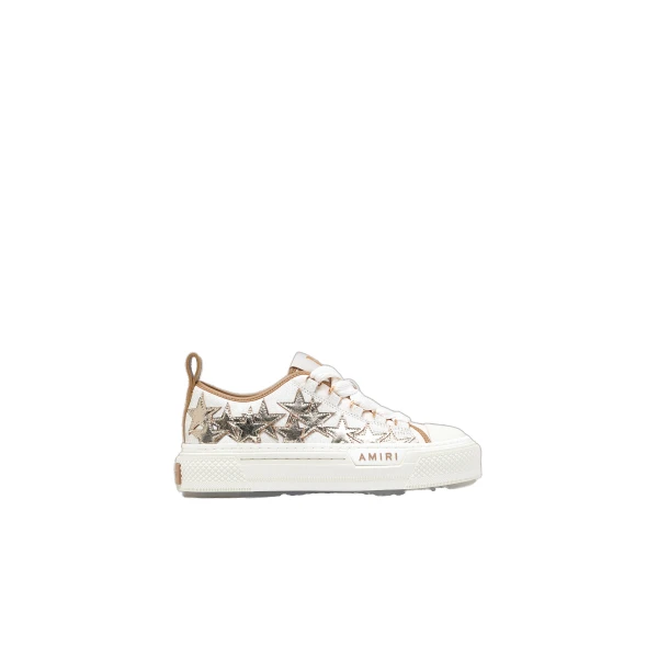 Metallic Stars Court Low Sneakers in Dark Brown