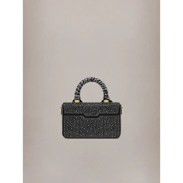 Amiri Micro Long MA Crystal Bag in Black, view 2 | Mini Bags | Luxury Shoes 