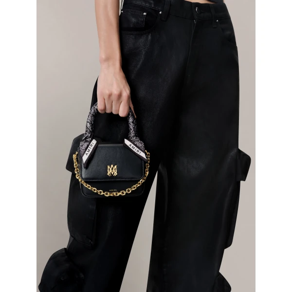 Amiri Micro MA Bag with Chain Handle in Black, view 5 | Mini Bags | Luxury Shoes 