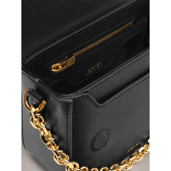 Amiri Micro MA Bag with Chain Handle in Black, view 6 | Mini Bags | Luxury Shoes 