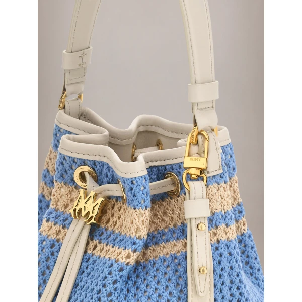 Amiri Micro MA Bucket Bag in Blue, view 3 | Bucket Bags | Luxury Shoes 