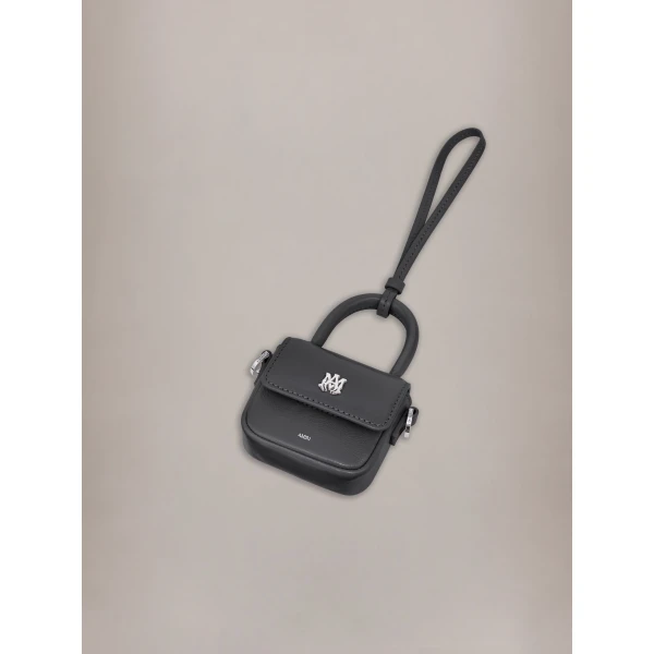 Amiri Micro MA Charm in Black, view 2 | Bag charms | Luxury Shoes 