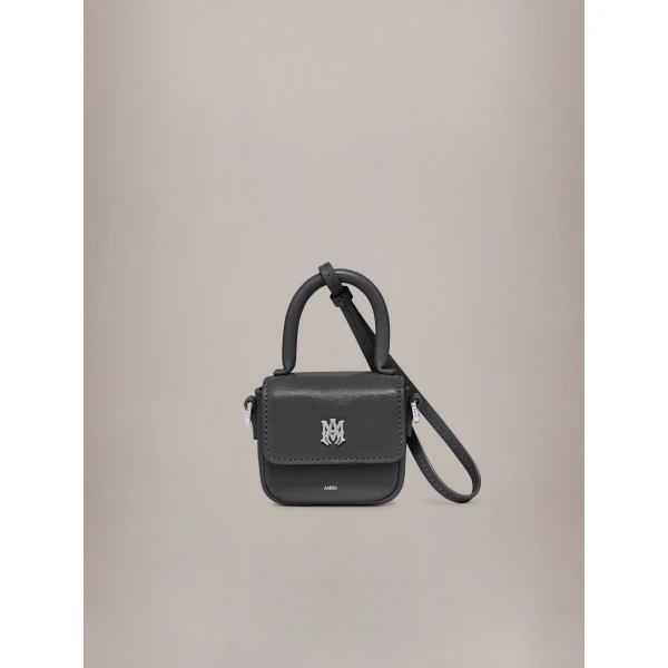 Amiri Micro MA Charm in Black, view 3 | Bag charms | Luxury Shoes 