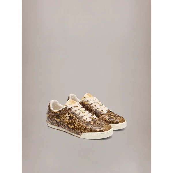 Amiri Python Embossed Coastline Sneakers in Brown, view 2 | Sneakers | Luxury Shoes 