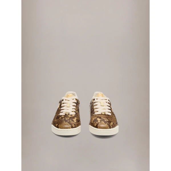 Amiri Python Embossed Coastline Sneakers in Brown, view 3 | Sneakers | Luxury Shoes 