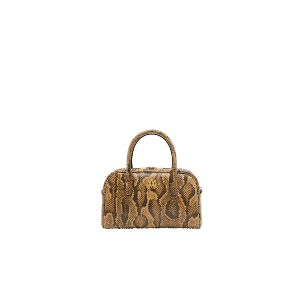Amiri Python Embossed MA Bowling Bag in Brown | Totes & Top-Handle Bags | Luxury Shoes 