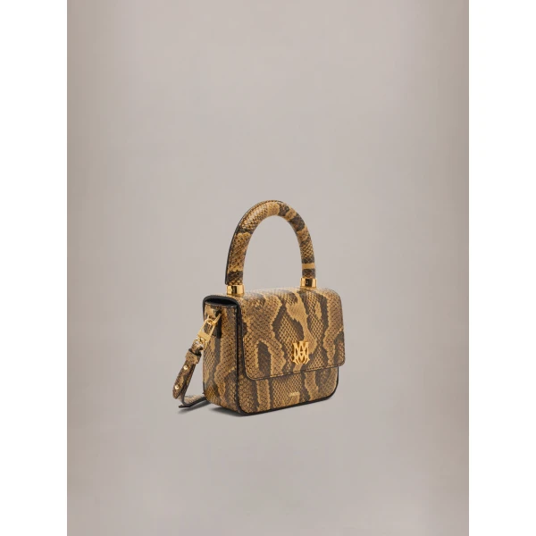 Amiri Python Embossed Micro MA Bag in Brown, view 3 | Mini Bags | Luxury Shoes 