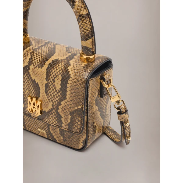 Amiri Python Embossed Micro MA Bag in Brown, view 4 | Mini Bags | Luxury Shoes 